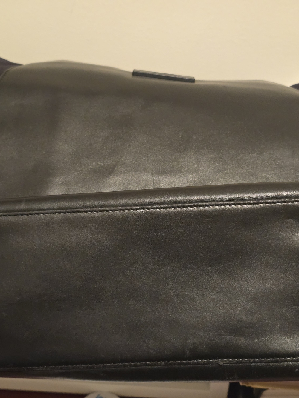 TUMI Black Leather & Nylon Large Tote Shoulder Bag Work Travel Laptop Bag - Picture 12 of 13